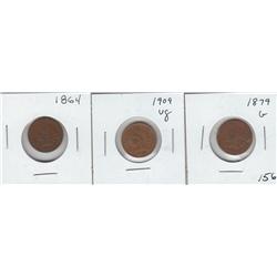 1864 1879 1909 INDIAN HEAD CENTS
