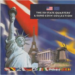 EURO COIN COLLECTION W/ QUARTERS 12 EURO COINS 5 QUARTERS UNC