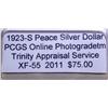 Image 3 : 1923-S Silver Peace Dollar  XF-55 PCGS w/Appraisal
