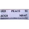 Image 3 : 1925 Peace Silver Dollar MS-67