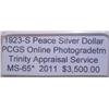 Image 3 : 1923-S Silver Peace Dollar MS-65 PCGS w/Appraisal