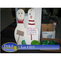 BOWLING PIN SIGNS (X2)