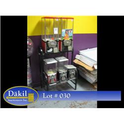 GUMBALL / TRINKET DISPENSERS & STAND (NO KEYS)
