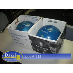BRUNSWICK 5 HOLE BOWLING BALLS (X2)