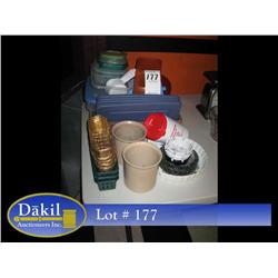 CROCKERY, ASH TRAYS, CRACKER HOLDERS & MISC