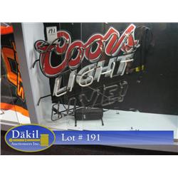 COORS LIGHT LIVE NEON SIGN