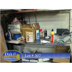 TOOLBOX, PAINT, WIRE, PLASTIC SHEETING