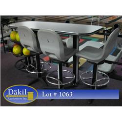 QUEST BAR HEIGHT BALL HOLDER TABLE W 3 BAR CHAIRS
