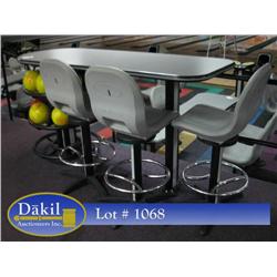 QUEST BAR HEIGHT BALL HOLDER TABLE W 3 BAR CHAIRS