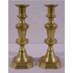 Pair Push-Up Candlesticks, Ca. 1820