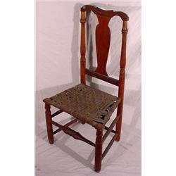 18th C. Queen Anne Splint Seat Chair