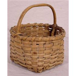 Small Woven Splint Basket, Ca. 1850