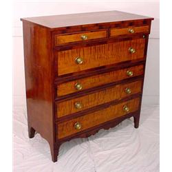 "Charles Lemon" Signed 6-Drawer Chest, Ca. 1810