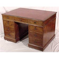 Leather Top Partner's Desk, Ca. 1840