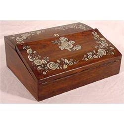 Inlaid Rosewood Lap Desk, Ca. 1850