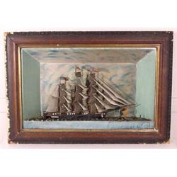 Folk Art Carved Sailing Ship, Ca. 1865