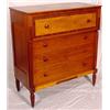 Image 1 : Tiger Maple & Cherry 4-Drawer Chest, Ca. 1840