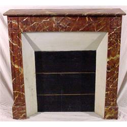 Faux Painted Marble/Pine Fireplace Mantel, Ca. 1900