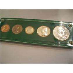 1963 US Silver Proof Set W/Franklin Half Dollar, Original Govt.Issued Case