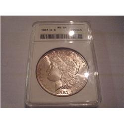 1881-S ANACS MS-64 Morgan Silver Dollar