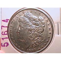 1890 Almost Uncirculated Morgan Dollar AU-50