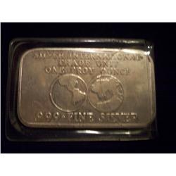 .999 One Troy Oz Fine Silver "Intl Silver Unit" Silver Bar