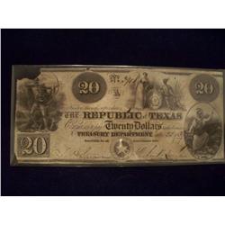 VERY RARE Republic of Texas $20 Note