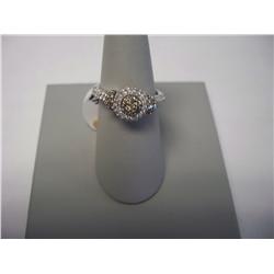 Diamond Ring W/Chocolate Diamond Centers, 14K Gold 3.9 Grams