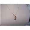 Image 1 : 3 Ruby & Diamond Necklace, 14K Gold