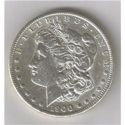 1900-S Error Coin Morgan Brilliant Almost Uncirculated Silver Dollar, AU-50, VAM-2-A