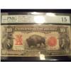 Image 1 : SUPER RARE- $10 "Bison" Note, Graded PMG V Fine 15