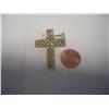 Image 2 : LARGE DIAMOND STUDDED CROSS, 2 1/2 CARATS DIAMONDS, 9.2 GRAMS 14K GOLD