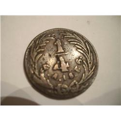RARE 1856 Mexico Copper 1/4 Real