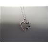 Diamond And Sapphire White Gold Heart Neklace