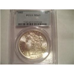1883 Morgan Silver Dollar, NGC MS-65