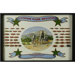 Star Custom Bullet Display Board, approx. 17”  x 25” in overall very good condition;  reverse side o
