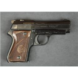 French Armes Unique Model L semi-auto pistol,  9mm cal., 3-1/2” barrel, black finish,  checkered fac