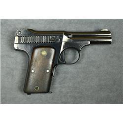 Smith & Wesson .35 Automatic pistol, .35  cal., 3-1/2” barrel, blue finish, smooth wood  medallion g