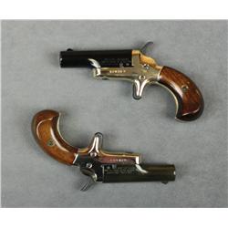 Pair of modern Colt single shot derringers in  factory wood display case, .22 short cal.,  2-1/2” ba