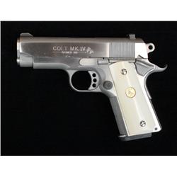 Customized Colt MK IV Series 80 Officer’s ACP  semi-auto pistol, .45 cal., 3-1/2” barrel,  stainless