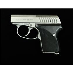 Seecamp DA semi-auto pistol, .25 cal., 2”  barrel, brushed stainless steel with black  checkered pla