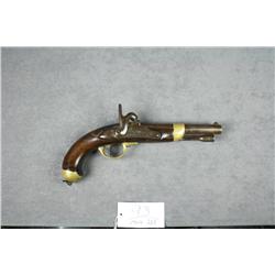French Model 1822 percussion military style  single shot pistol, sideplate marked “Mre Imp  ale de S