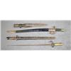 Image 1 : Lot of four European military bayonets, three  with scabbards and all in uncleaned  condition.  Est.