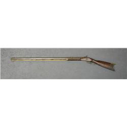 Half stocked percussion rifle, .38 cal., 39”  octagon barrel, brass furniture, replaced  wood ramrod