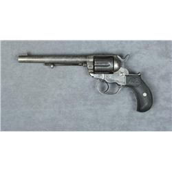 Colt Model 1877 DA revolver, .38 cal., 6”  barrel, blue and case hardened finish,  checkered hard ru