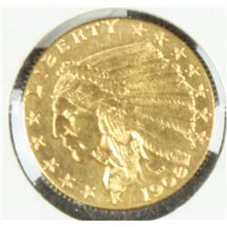 1908 $2 1/2 U.S. Indian Gold Coin,  uncirculated, not professionally graded. Est.  $300-$600