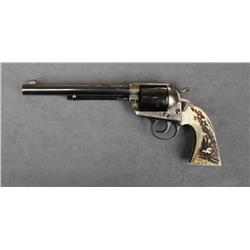 Modern copy of a Colt Bisley single action  revolver, .45 cal., 7-1/2” barrel, blue and  case harden