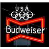 Image 1 : Neon Beer sign “Budweiser” for the 1984  Olympics in overall excellent condition and  working at the