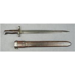 U.S. Model 1905 bayonet, sheath and leather  cover with brass hanger in overall fine  condition; bay