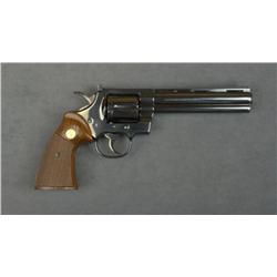 Colt Python Model DA revolver, .357 Magnum  cal., 6” barrel, blue finish, checkered Colt  medallion 